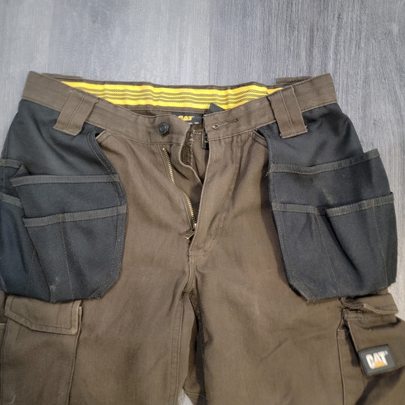 Caterpillar Men's Utility Cargo Pants in Brown and Black Heavy Duty Sx 30x32 - Picture 6 of 9